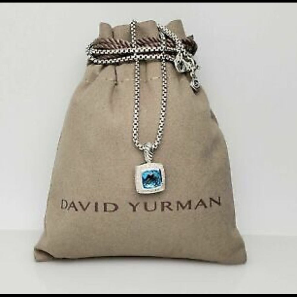 David Yurman Blue Topaz Petite Albion Necklace